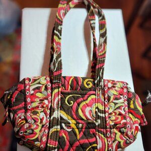 Vera Bradley shoulder bag brown red medium size EUC